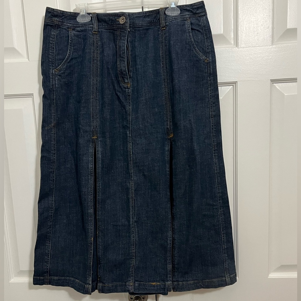 Unique, Dark Denim Pleated Skirt